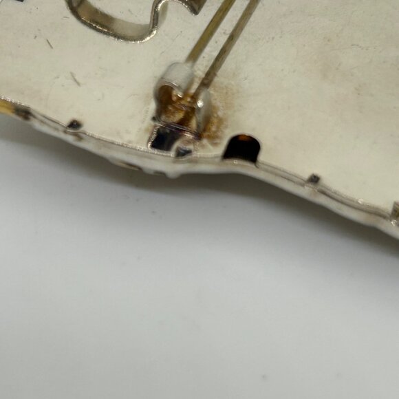 Vintage Silver-tone Tiger Brooch Gold-Tone Accents Mirror Finish Animal Zoo - Picture 10 of 13